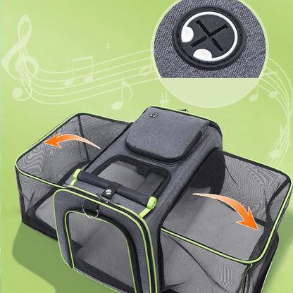 The Pawvie Spacious & Portable Pet Carrier - Foldable, Breathable Diagonal Crossbody Bag for Outdoor Adventures